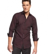 This sleek slim fit button down by INC International Concepts is the perfect shirt for the office or the after party.