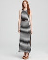 Stripes return this summer for an encore performance, effortlessly chic on this Parisian-inspired BCBGeneration dress. A de rigueur look for the season, the linear maxi touts high side slits for a petite touch of allure.