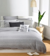 The Texture Stripe duvet cover incorporates modern, washed-out grey striping with the comfort of pure cotton. Mix with other Bar III accessories, shams and sheeting for your own original look.