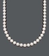 Perfectly paired with your little black dress or an every day work ensemble, pearls are just the right fit. This beautiful Belle de Mer necklace features AA+ cultured freshwater pearls (11-12 mm) with a 14k gold clasp. Approximate length: 16 inches.