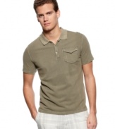 This polo shirt from Calvin Klein adds instant preppy polish to your summer style.