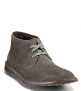 With tonal laces a low, lean profile, this soft suede chukka keeps your look cool and quietly sophisticated.