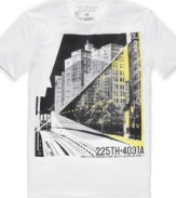 Big city style is in full effect with this graphic tee shirt from Calvin Klein Jeans.