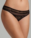 Begin a glamorous evening ensemble with Blush's scallop-trimmed lacy thong. Style #0222422