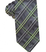 Add a dash of sleek style to your dressy look with this silk printed tie by Alfani.