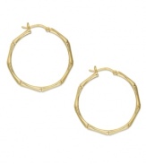 A traditional style with a trendy update. Giani Bernini's bamboo-themed hoop earrings are crafted in 24k gold over sterling silver. Approximate diameter: 30 mm.