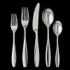 Elegant flatware assortment with clean lines and mirrored finish by Ginkgo. This set includes four 5-piece place settings in 18/10 stainless steel. Dishwasher safe.