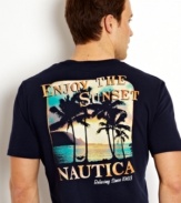 This t-shirt from Nautica has casual style to take your from sun up to sundown.