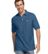 You'll not only look cool but you'll scientifically stay cool with this Tommy Bahama polo made from moisture-managing fabric to keep you dry. Great for outdoor activities like golf or sailing.