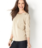 Add instant sparkle to your look with this flattering boatneck top from Charter Club. Dress it up with a skirt or keep it casual with jeans! (Clearance)