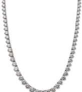 A sparkling delight. Adorn your neckline with Arabella's evening-ready necklace full of round-cut Swarovski zirconias (53 ct. t.w.) set in sterling silver. Approximate length: 16 inches.