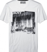 DKNY Jeans themes its True Billboard T-shirt with gritty, big-city glamour.