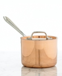 Delicate sauces are often integral to a recipe's success, but they're difficult to get just right. This All-Clad copper saucepan provides complete control over cooking heat,  pairing the extraordinary benefits and opulent aesthetics of copper with the hassle-free maintenance of stainless steel. Lifetime warranty.