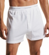 Cool and comfortable, these knit cotton boxers from Calvin Klein make a great choice for any day of the week.