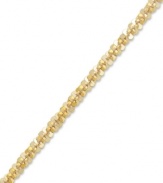 Multi-faceted style! This pretty anklet features a faceted link chain in 14k gold. Approximate length: 10 inches.