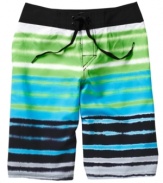 With a sporty striped pattern, these board shorts from Quiksilver are ready to hit the sand and surf.