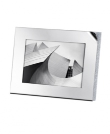 The Ambiray picture frame from Swarovski presents sleek, stainless steel heightened with dozens of tiny faceted clear crystals along its edge, creating a home accent that truly radiates glamour and sophistication.