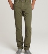 J Brand does color! The jeans you love now come in chromatic hues--an attractive alternative to everyday black and blue.