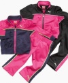 Set her racing through the day with this adorable Puma track jacket and pant set.