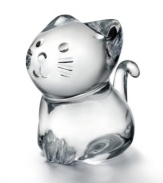 The perfect pet, the Minimals Kitty figurine from Baccarat won't shed, doesn't scratch and always looks adorable in luminous crystal with cute cartoon features.