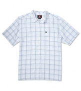 Go business casual-or just plain casual-in a comfortable checked shirt from Quiksilver.