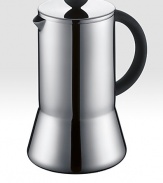 The simple, clean conic design positions this versatile design as a timeless classic. A double wall of durable stainless steel keeps coffee hot longer while the 3-part plus and mesh filter allows for a premium extraction of coffee's aromatic oils and subtle flavors.8-cup/34-oz. capacityStainless-steel frame with ergonomic handle8.5 X 6.5Dishwasher safeImported