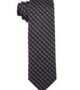 Box out! Play to your strengths with this stylish patterned tie from Bar III.