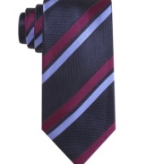 Follow the lines. Clean stripes in a cool palette makes this Countess Mara tie a winner.