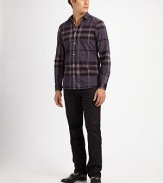 Subtle heritage-inspired plaid design rendered in soft, smooth cotton.ButtonfrontCottonMachine washImported