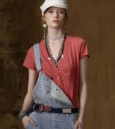 Denim & Supply Ralph Lauren took a vintage menswear classic and gave it a girlie element with a plunging V-neckline and delicate eyelet trim. It's perfect for adding a subtle hint of sweetness to even the edgiest ensembles.