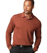 Extend your prepped-up style with this handsome long-sleeved polo shirt from Van Heusen.