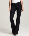 A super-dark wash emphasizes the ultra-flattering fit of these Joe's Jeans curvy bootcut jeans.