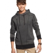 Refresh your look with a modern design. This asymmetrical zip hoodie from Bar III is all about contemporary hip style.