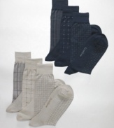 Stock your basics drawer with this 3 pack anti-microbial, odor-control Club Room socks.