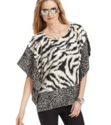 Add safari-style to your spring wardrobe with this mixed animal-printed MICHAEL Michael Kors top -- perfect for a chic weekend look!