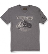 Rev up your casual look with this rad graphic tee from Lucky Brand Jeans.