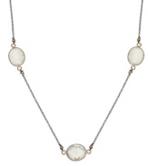 Simple, contemporary & chic. Studio Silver's delicate 18k rose gold over sterling silver necklace highlights faceted glass stations. Approximate length: 16 inches + 2-inch extender.