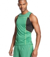 Make sure all eyes are on you in this Puma singlet with reflective logos.