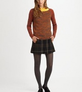 Timeless plaid skirt in a daring, leg-baring length with an extended front zipper and slash pockets. Front zipperSlash pocketsAbout 14½ long70% acrylic/30% polyesterDry cleanImported of Italian fabricModel shown is 5'9½ (176cm) wearing US size 2.