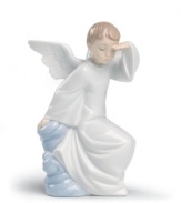 Whether you need just a little encouragement or are looking for a lasting guardian, this timeless porcelain figure perched upon clouds promises to watch over you.