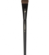 This full, natural-bristled brush is the ideal partner to all eye shadows. It quickly and evenly applies shadow to the lid for a smooth, flawless look. How to use: Dip one side of the brush into eye shadow. Tap off excess. Sweep across the eyelid. Use flat side for all-over shadow application or tip of brush for more blending.Backstage Beauty Tip: Use with a pressing motion when you want to apply heavy color all over the lid.Flat bristle finish allows for all-over shadow application.