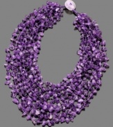 For a sophisticated and yet natural touch of beauty, wear a dramatic necklace of seemingly endless amethyst (900 ct. t.w.) beads. Toggle and bar closure. Approximate length: 18 inches.