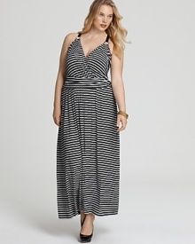 VINCE CAMUTO Plus Size Striped Maxi Dress