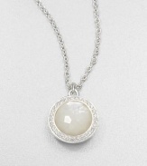 From the Rock Candy® Collection. A faceted mother-of-pearl stone surrounded by dazzling diamonds set in sterling silver on a link chain. Sterling silverMother-of-pearlDiamonds, .12 tcwLength, about 16 to 18 adjustableLobster clasp closureImported 