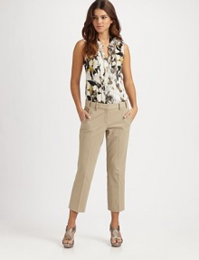 Stretch cotton twill provides an idyllic, modern fit as the classic tailoring offers a sophisticated look. Hook-and-eye closureZip flyFront and back pocketsBack waist dartsInseam, about 2556% cotton/37% polyester/7% elastaneDry cleanImported Model shown is 5'9½ (176cm) wearing US size 4. OUR FIT MODEL RECOMMENDS ordering true size. 