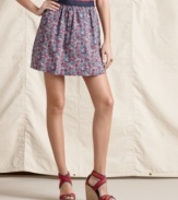 Keep it short and sweet with this floral skirt from Tommy Hilfiger, featuring a flirty hem line and grosgrain ribbon waistband!