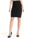 A seductive skirt from INC features an exposed zipper in back for an edgy, modern finishing touch!