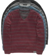 Have you stocked up on sweaters yet? Let this striped style from Calvin Klein start your season off right. (Clearance)