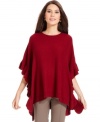 This Alfani sweater features a flattering poncho-style silhouette and a chic asymmetrical hem.