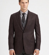 Richly textured wool shapes and defines this modern-fitting sportcoat.Two-button frontNotched LapelChest welt, waist flap pocketsSide ventsWoolDry cleanItaly